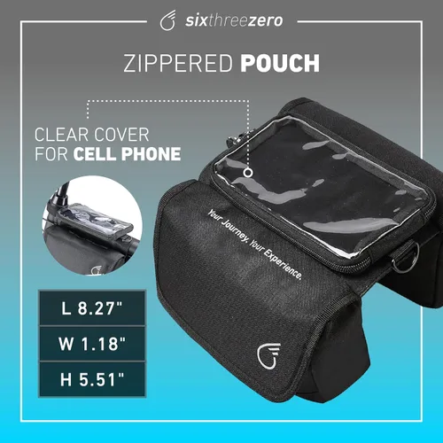 Vista 4 de sixthreezero Bolsa de bicicleta de montaje en marco, bolsa universal impermeable para bicicleta, bolsas de almacenamiento de carga de doble cara