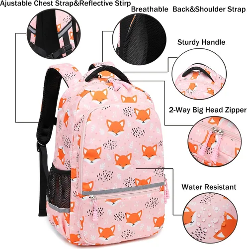 Vista 3 de Mochilas escolares para niñas niños y adolescentes