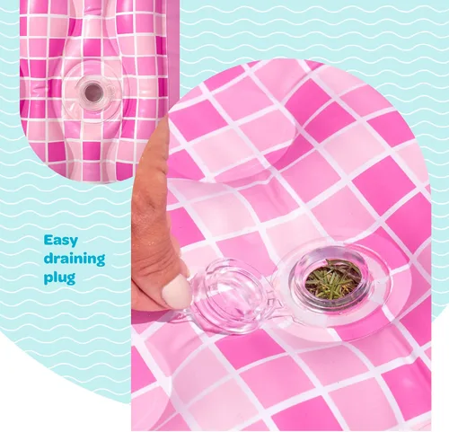 Vista 5 de Inflable para niños y adultos de 90"x60" (7.5'x5') con piso acolchado suave, asas y drenaje, piscina infantil, gran piscina inflable para el patio