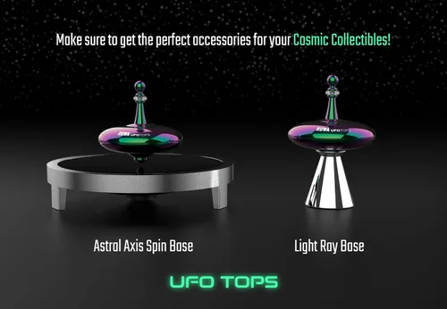Vista 9 de trompos UFO – Trompo de metal. Juguete divertido para niños y adultos. Inspirado en el avistamiento OVNI documentado en 1947 en Roswell, Nuevo