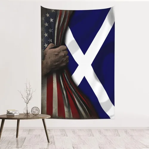 Vista 9 de Tapiz de mitad de bandera estadounidense y mitad de bandera de Nicaragua, 60 x 40 pulgadas, divertido tapiz estético, arte de pared para dormitorio