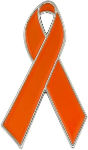 Vista 45 de PinMart Awareness - Pin de solapa esmaltado – Pin de cinta chapado en níquel y oro – Cinta de prevención y conciencia – Broche de joyería con parte