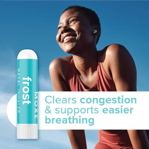 Vista 4 de MOXE Frost - Inhalador nasal energizante de aromaterapia - Alivia dolores de cabeza, aumenta la concentración y la energía - Enfriador de sinusitis