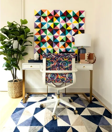 Vista 2 de Eurotech Seating Elizabeth Sutton Collection Wynwood Multi Rose Task - Sillas de nailon para el hogar, oficina, escritorio, marco blanco