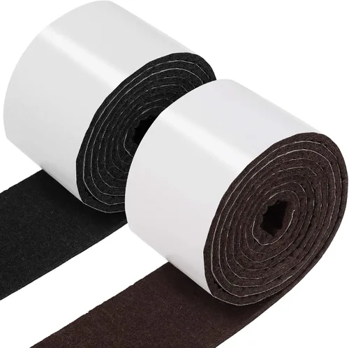 Vista 19 de Shappy Paquete de 2 tiras de fieltro con parte trasera adhesiva, rollo de cinta de fieltro, antideslizantes, autoadhesivas, cortables para muebles