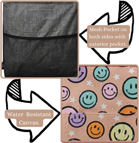 Vista 287 de NGIL Bolsa de comestibles reutilizable extra grande plegable de gran tamaño para comestibles, almacenamiento, picnic, playa, Estampado