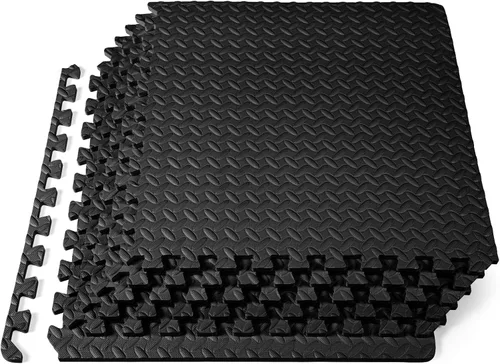 Vista 17 de ProsourceFit - Tapete de ejercicio tipo rompecabezas de ½ pulgada, losetas de espuma EVA entrelazadas para gimnasio en casa, para niños, crema, 24 x