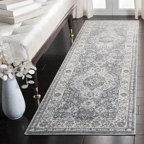 Vista 33 de SAFAVIEH - Colección Isabella, alfombra decorativa - 2'2" x 5', azul y crema, diseño oriental, no desprende pelusa y fácil cuidado, ideal para áreas