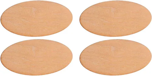 Vista 3 de 60 piezas de recortes de madera sin acabar, piezas de madera ovaladas, discos de madera, rebanadas para manualidades, boda, Navidad, adornos