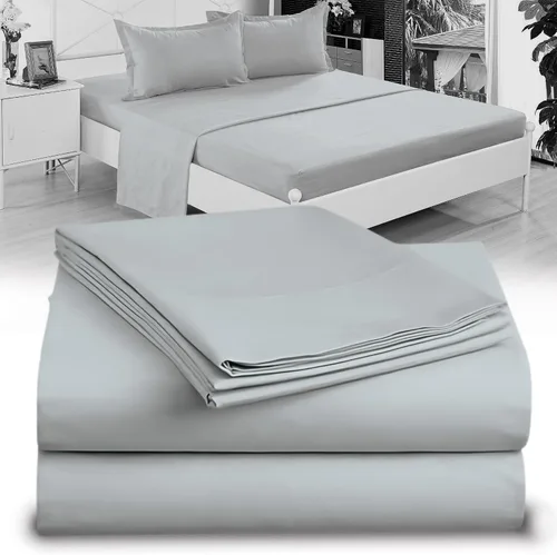 Vista 25 de Juego de Sábanas Twin - Sábanas de Cama Twin de Microfibra Ultra-Suave 1800 - Doble Cepillado - Bolsillos Profundos - Ajuste Fácil - Sin Arrugas Gris