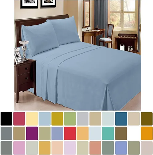 Vista 2 de Juego de sábanas para cama de 4 piezas, 800 hilos, 100% algodón, color blanco, tamaño Queen, de algodón de gran calidad, para cama, tejido de satén