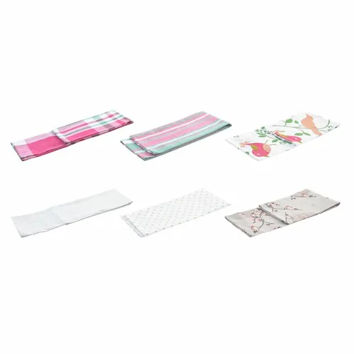 Vista 3 de Set de Paños DKD Home Decor Marrón Rojo Verde Beige 60 x 0,5 x 40 cm Flores Pájaros