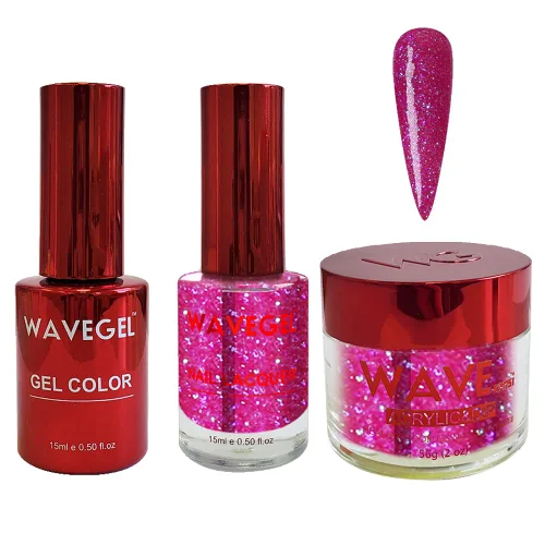 Vista 16 de WAVEGEL - Juego de gel de remojo, laca de uñas y polvo acrílico y polvo de inmersión a juego - Colección Queen - #001 Negro sedoso