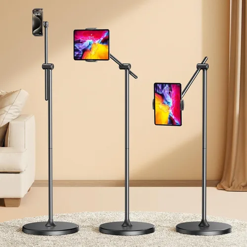 Vista 12 de DIMONCOAT Soporte de teléfono para escritorio, soporte de teléfono ajustable en ángulo y altura para escritorio, soporte universal de aleación