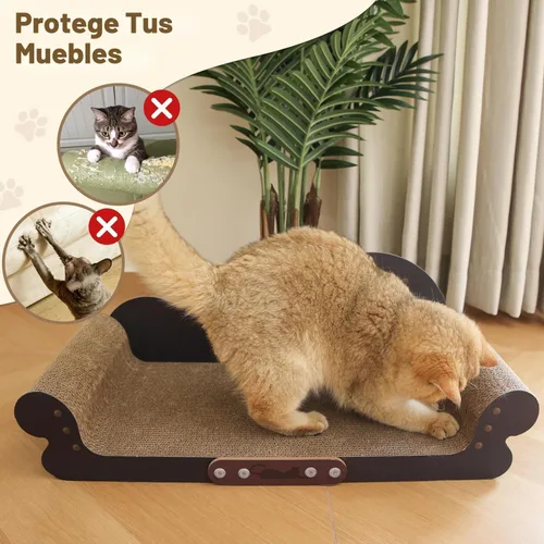Vista 7 de ComSaf Cama Rascador Grande para Gatos - Tabla Rascadora para Gatos de 26", Sofá Rascador para Gatos de Cartón, Cama Lounge Rascadora Duradera
