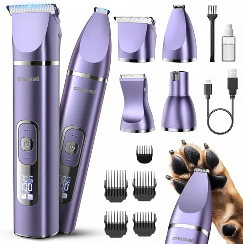 Vista 10 de oneisall Kit de aseo para perros 4 en 1 con pantalla LCD Plateado