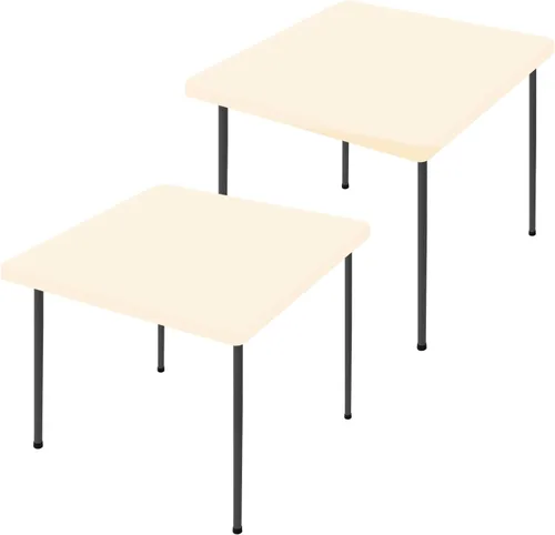 Vista 56 de Moosfor Paquete de 2 manteles rectangulares de elastano de 4 pies, elásticos y ajustables para pícnic, cubierta de mesa de patio elástica y lavable