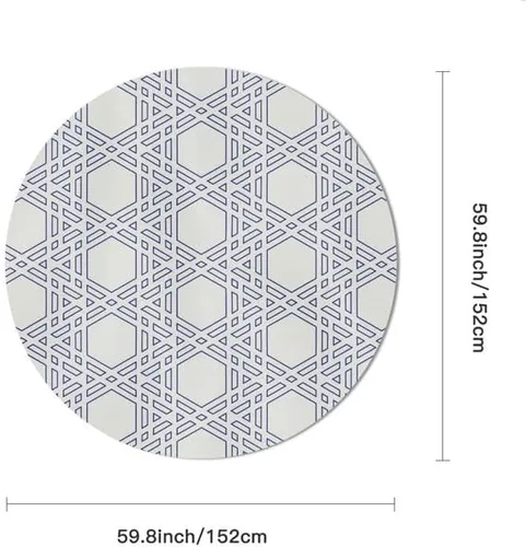Vista 2 de Exquisite Round Tablecloth Blue Gingham Table Cloth Decor Washable Table Cover with Wrinkle Resistant for Home Kitchen Dining Room Picnic Camping