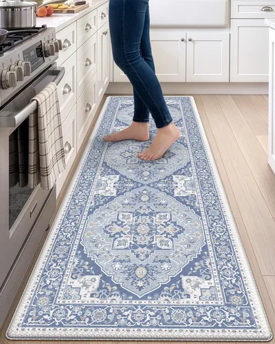 Vista 32 de DEXI Alfombrillas de cocina acolchadas antifatiga, 24 x 87 pulgadas, color Beige claro