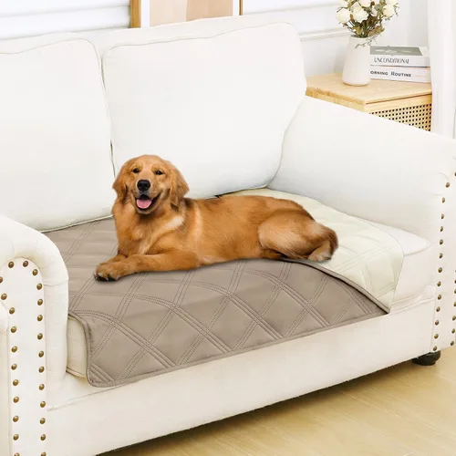 Vista 138 de Smiry Funda impermeable para cama de perro, manta reversible para mascotas para sofá Manta suave lavable para perro, funda a prueba de fugas