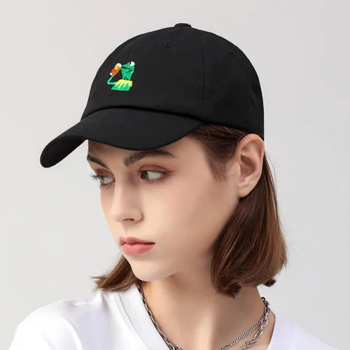 Vista 17 de Gorra de béisbol bordada Kermit The Frog ajustable, unisex, clásica, para papá