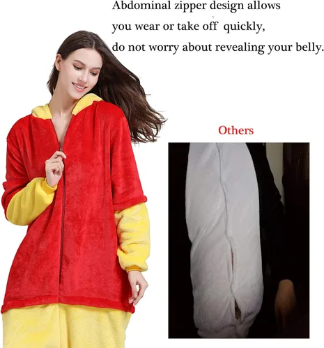 Vista 4 de Disfraz de pijama de animal para adultos de felpa de una pieza disfraz de Halloween cosplay franela para adultos y adolescentes