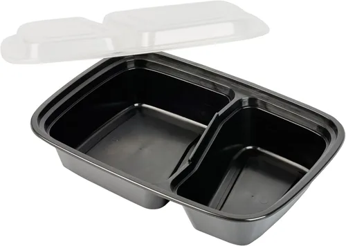 Vista 16 de Asporto - Cajas para llevar con compartimentos de 32 onzas, 50 recipientes para preparar comidas para microondas, 2 compartimentos, con tapas