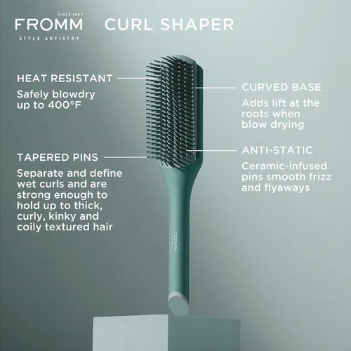 Vista 2 de Fromm Professional Curl Studio Curl Shaper - Cepillo de pelo sin encrespamiento para desenredar, separar, dar forma y definir rizos en cabello