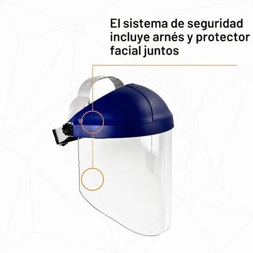 Vista 4 de 3M H8A Combinación de Arnés de Cabeza con Trinquete y Visera Protector Facial Transparente, Sistema Completo de Seguridad de Arnés de Cabeza