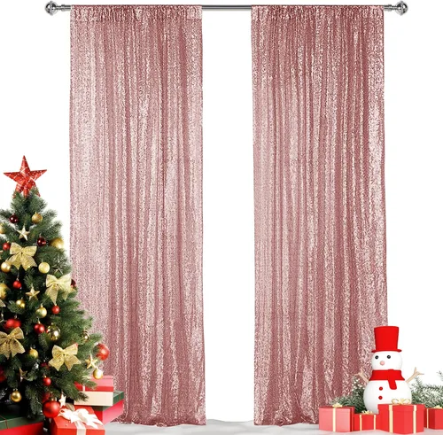 Vista 20 de Hahuho - Cortina de fondo de lentejuelas negras, 2 piezas de 2 pies x 8 pies, cortina de fondo con purpurina para fiestas, Navidad, boda, decoración