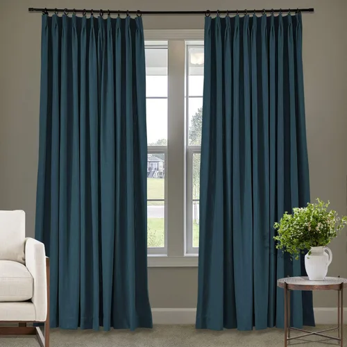 Vista 33 de Frelement Cortinas plisadas de lino de algodón de 100 pulgadas de ancho y 102 pulgadas de largo, cortinas con reducción de ruido para sala
