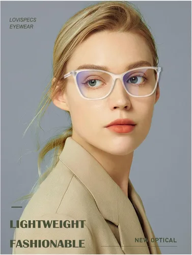 Vista 7 de Gafas de distancia de ojo de gato para mujer, anteojos de conducción cerca de la vista, vidrio transparente para miopía