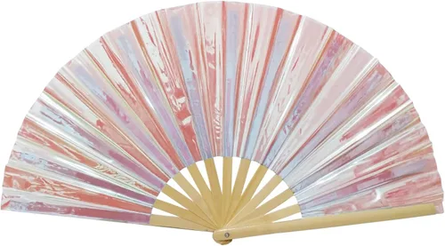 Vista 14 de Abanico plegable grande para rave, ventilador chino de Kung Fu Tai Chi para hombres y mujeres, festivales de boda, decoración de fiesta de Negro