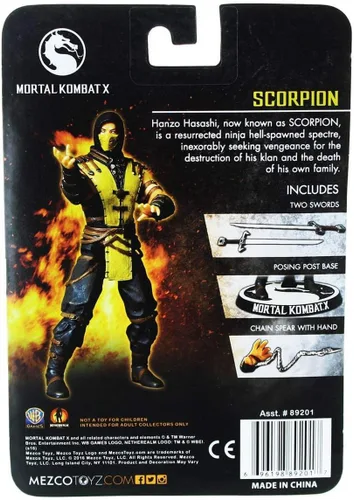 Vista 2 de Figura de acción Mezco Mortal Kombat X Scorpion de 4 pulgadas