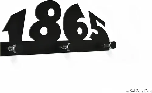 Vista 2 de Modern Wall Hook - Black - Custom Number Hooks - Alphabet Hook - Letter Hook - Personalized Wall Hook - Front Entry Decor - Porch Sign Decor