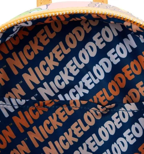 Vista 6 de Loungefly Nickelodeon Nick 90s Color Block AOP Mini Mochila, Multi colorido