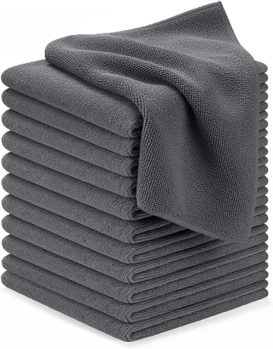 Vista 15 de Avalon Towels Paños de limpieza de microfibra (paquete de 48) – Tamaño 16 x 16 pulgadas, trapos de limpieza altamente absorbentes, sin pelusa Negro