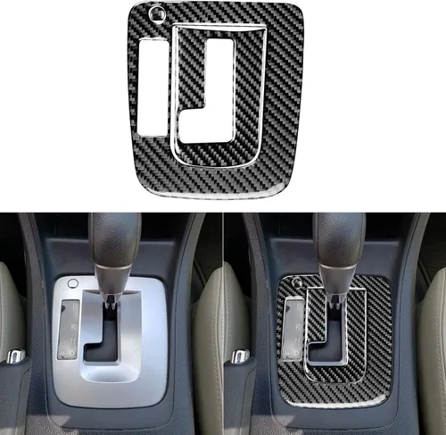 Vista 8 de 2 piezas de caja de cambios de coche marco marco caja de engranajes cubierta de control adhesivo compatible con Subaru Impreza 2012 2013 2014