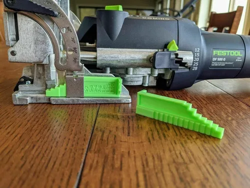 Vista 2 de Medidor de espesor imperial compatible con Festool Domino DF 500, fabricado en Estados Unidos