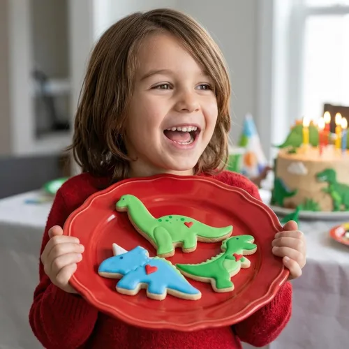 Vista 2 de Juego de 3 cortadores de galletas de dinosaurio Ann Clark fabricados en EE. UU., T-Rex, Brontosaurio, Triceratops