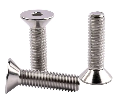 Vista 10 de Tornillos avellanados de cabeza plana de 1/4-20 x 1-1/2", pernos de casquillo hexagonal, acero inoxidable 304 18-8, rosca de máquina completa