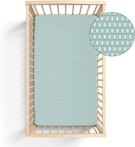 Vista 2 de KicKee - Sábana bajera ajustable para cuna de bebé, hecha de viscosa de bambú para ropa de cama de bebé ultrasuave