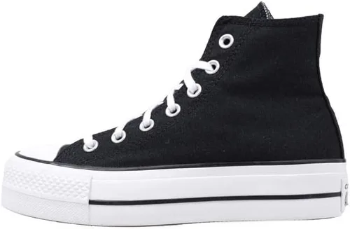 Vista 8 de Converse - Chuck Taylor All Star Tenis de mujer altos de plataforma con diseño de leopardo Negro/Blanco Negro