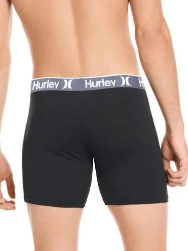 Vista 4 de Hurley calzoncillos tipo bóxer elásticos para hombre, paquete de 5 Combo de helecho de carbón
