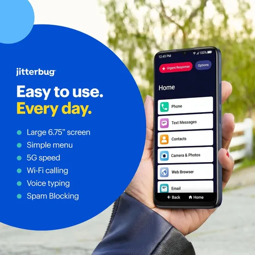 Vista 2 de LIVELY Smartphone Jitterbug para personas mayores, no necesita SIM, Smart5