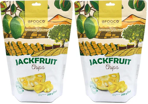 Vista 8 de LAFOOCO Chips de yaca seca, fruta seca al vacío, veganos, bocadillos saludables 100% fruta de jaca vietnam (7 onzas)