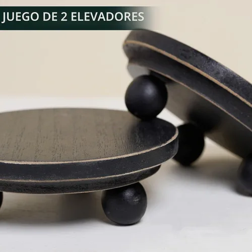 Vista 7 de Defined Deco - Mini elevadores de madera para exhibición, pequeños elevadores redondos de madera de 4 pulgadas, soporte de exhibición de pedestal