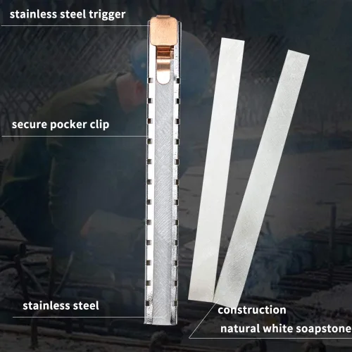 Vista 3 de 2 soportes para esteatita con 6 marcas planas/marcas blancas transparentes y extraíbles en aceros, bolígrafos de esteatita de calidad profesional