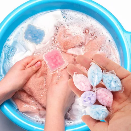 Vista 3 de ARTIBETTER Perlas de lavandería Potenciador de fragancia, 50 unidades desodorante de tela para refrescar la ropa, adecuado para ropa deportiva, ropa
