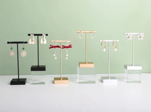 Vista 6 de BanST - Soporte de metal en forma de T para exhibir aretes y joyas, expositor de fotografía para mostrar